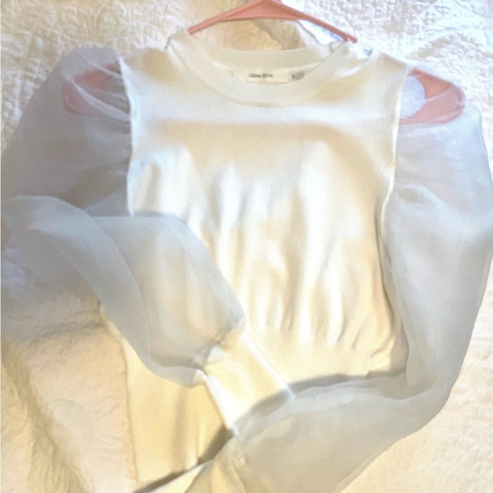 Idem Ditto White Shear Sleeve Top